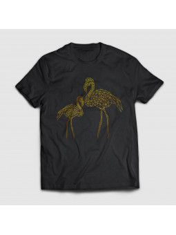 Koszulka ze złotymi flamingami