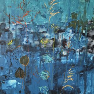 Herbes sur fond bleu