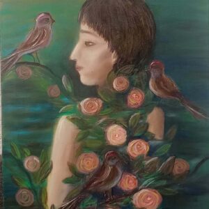 In robes of roses
